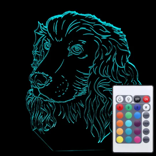 Акриловий світильник-нічник з пультом 16 кольорів Собака 2 tty-n001113 Ціна