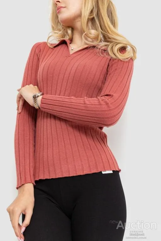 Кофта женская однотонная, цвет темно-коралловый, 204R018 З аукціону