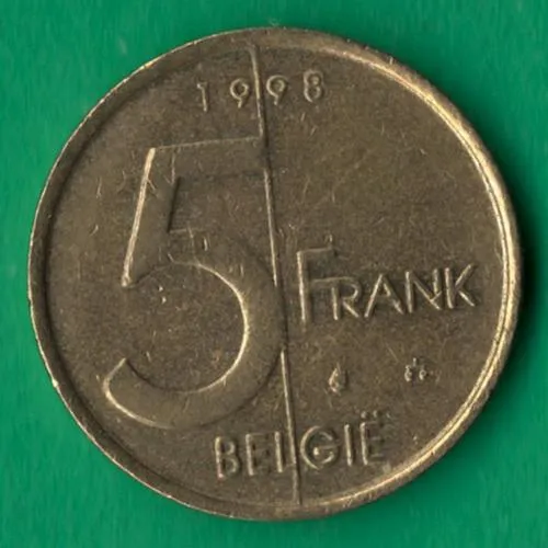 5 франків 1998 року Belgie [КВ] Ціна