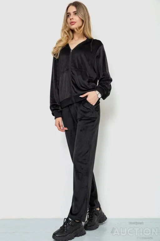 Спорт костюм женский велюровый, цвет черный, 244R9110 З аукціону