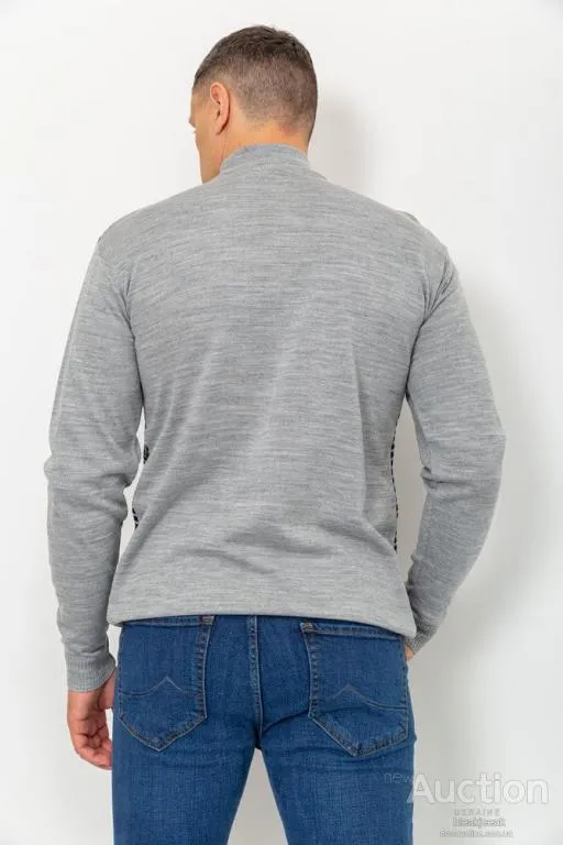 Свитер мужской, цвет серо-черный, 161R874 Продаж