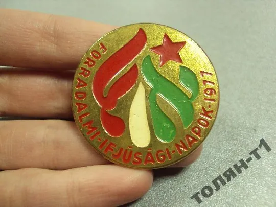 знак пионерский лагерь венгрия forradalmi ifjusagi napok 1977 №10666 Ціна