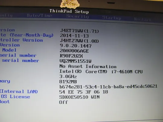 5521C  LENOVO THINKPAD L540 I7-4610M 8GB 120GB На торгах