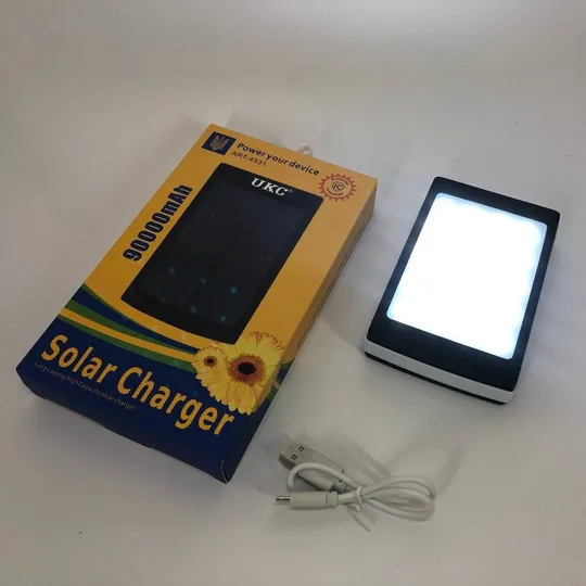 Купити УМБ Power Bank Solar 90000 mAh мобільне зарядне з сонячною панеллю та лампою, Power Bank Charger Батарея