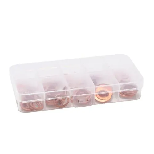 Набор уплотнительных колец шайб 100шт, 9 видов, медные Ціна