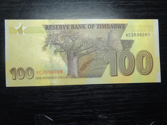 100 доларів Зімбабве 2020 UNC Ціна