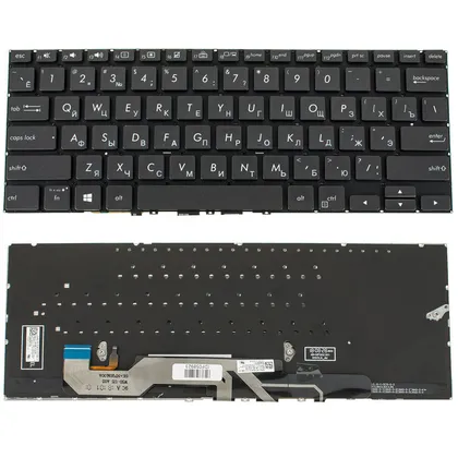 фото, Клавіатура для ноутбука ASUS (UX362 series) rus, black, без фрейма, підсвічування клавіш