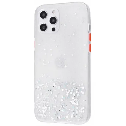 фото, Чехол для Apple Iphone 12 Pro Max белый с блестками