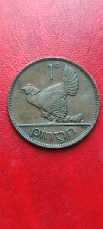1 пенни монета 1928 года Ирландия курица и лира/ медь bs957 200грн Ціна