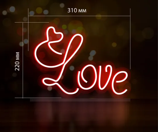 Купити Неоновий світильник Love 220х310 acr-n000033