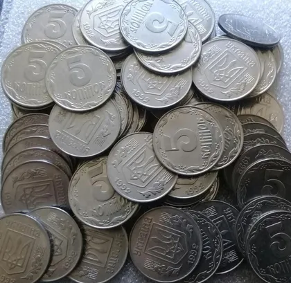 фото, (3166) 5 копійок 1992 опт - 150 монет одним лотом (5 копеек 1992)