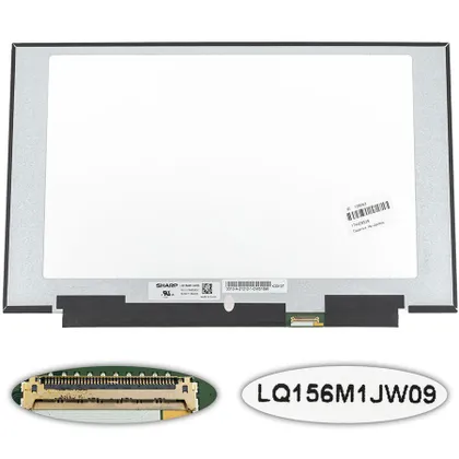 фото, Матриця 15.6 LQ156M1JW09 (1920*1080, 40pin(eDP, IPS, 240HZ), LED, SLIM(без планок та вушок), матова, роз'єм праворуч знизу)