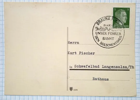 Картка з маркою Гітлер погашення 20.IV.1943 Dc061 Ціна