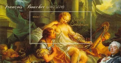 фото, ЦАР-Живопись-Франсуа Буше-2011.Чистый красивый Блок.MNH.