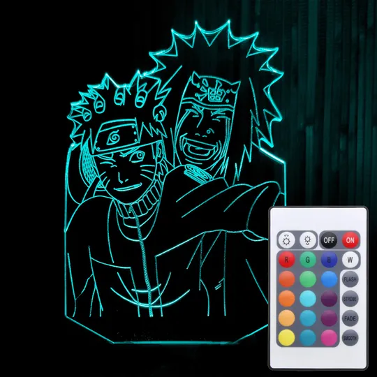 Акриловий світильник-нічник з пультом 16 кольорів Наруто Джирая Сенсей tty-n001064 Ціна