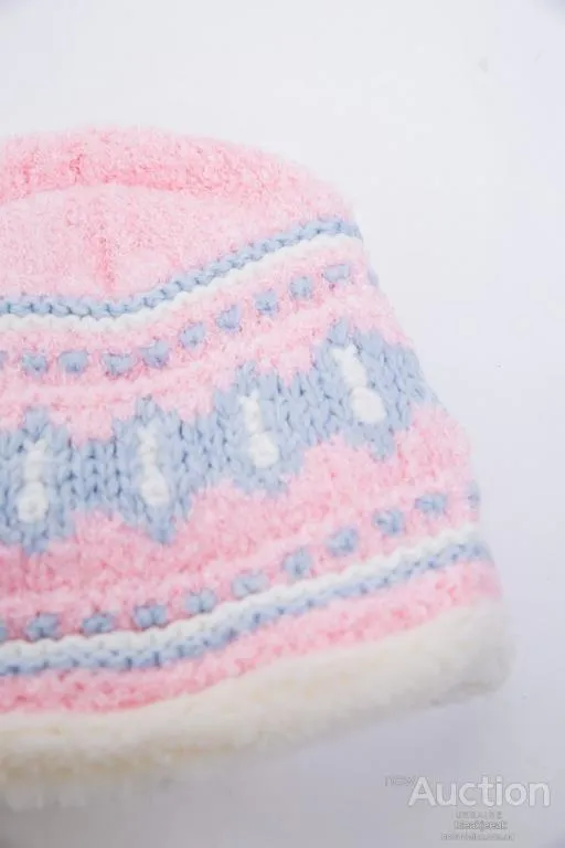 Детская шапка, розового цвета с узором, 167R7781 З аукціону