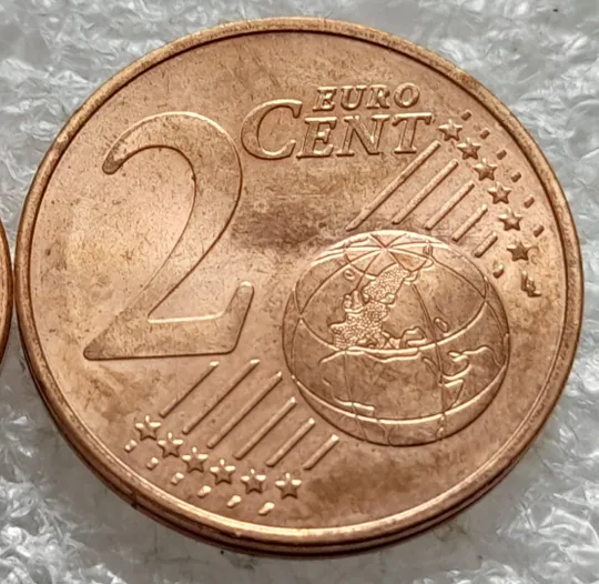 (2137) 1 євроцент 2021, 2 евроценти 2021 Австрія - 2 монети одним лотом /евроцент 2021 Австрия брак Інтернет-аукціон