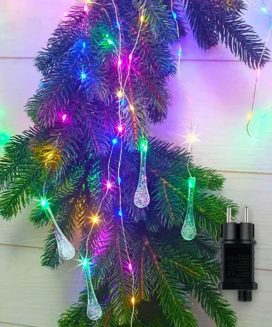Купити Светодиодная гирлянда штора &quot;Роса с кристалом&quot; 3x2м, 600 LED, 15 нитей, 220В, 8 режимов