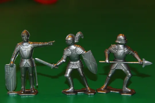 ЛИЦАРІ рыцари MARX срібні 54мм США  РЕКАСТ 6 штук З аукціону