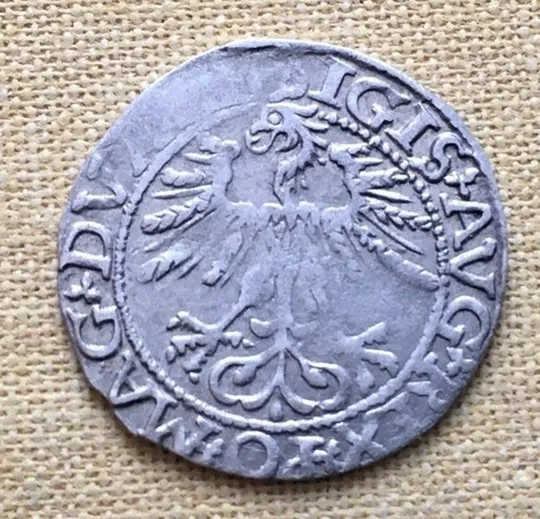 Купити 1561 год серебряный полугрош рыцарь с мечом на коне Литва отличный kf564  срібний півгрош