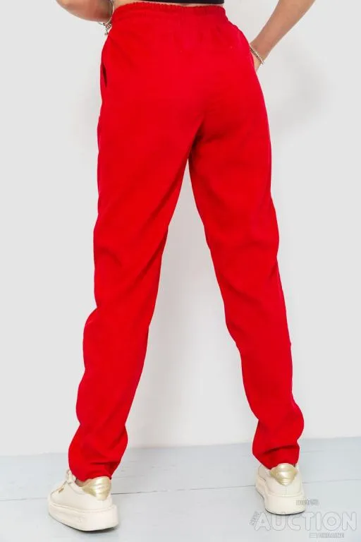 Штаны женские вельветовые, цвет красный, 102R270 Продаж