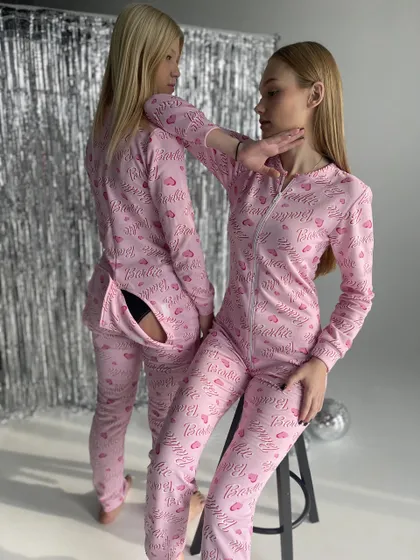 фото, Піжама жіноча попожама з бавовни Барбі Barbie рожева (розміри 42-56) 50