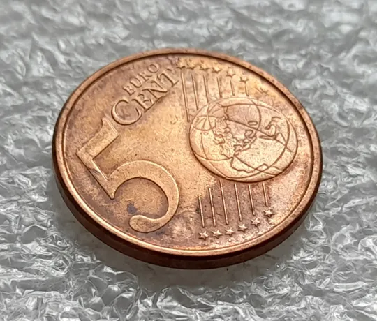 (1572) 5 євроцентів 2011 Італія, засмічення на реверсі (5 евроцентов 2011 Италия) З аукціону