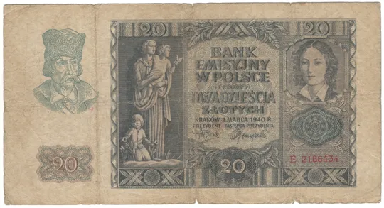 20 злотих 1940 року Польща [М] Ціна