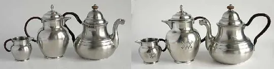 Чайно-кавовий сервіз олово посріблення Німеччина Інтернет-аукціон