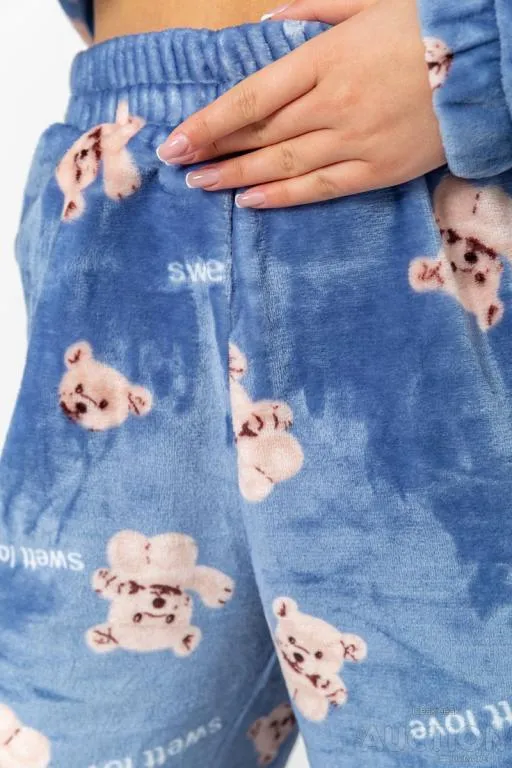 Пижама женская плюшевая, цвет джинс, 102R5241 Інтернет-аукціон