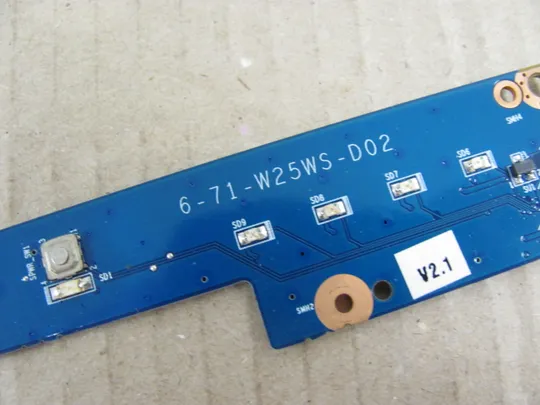 385-26 плата кнопки вкл 6-71-W25WS-D02 для Clevo W25CSW, Terra Mobile 1541H оригінал З аукціону