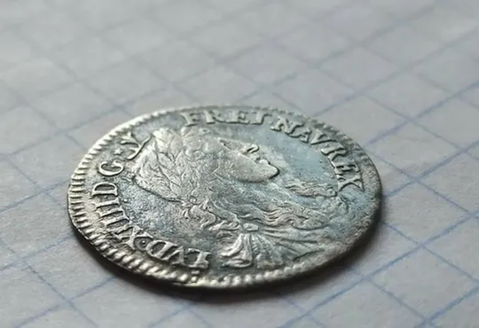 Купити 1662 ФРАНЦИЯ Король ЛЮДОВИК XIV Серебряная Французская монета 1/12 Экю подлинная kf735
