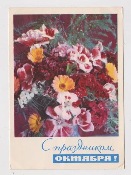 фото, З СВЯТОМ ЖОВТНЯ - С ПРАЗДНИКОМ ОКТЯБРЯ = ДМПК 1966 р. = КОСТЕНКО, БЕКЕТОВ = чиста ==