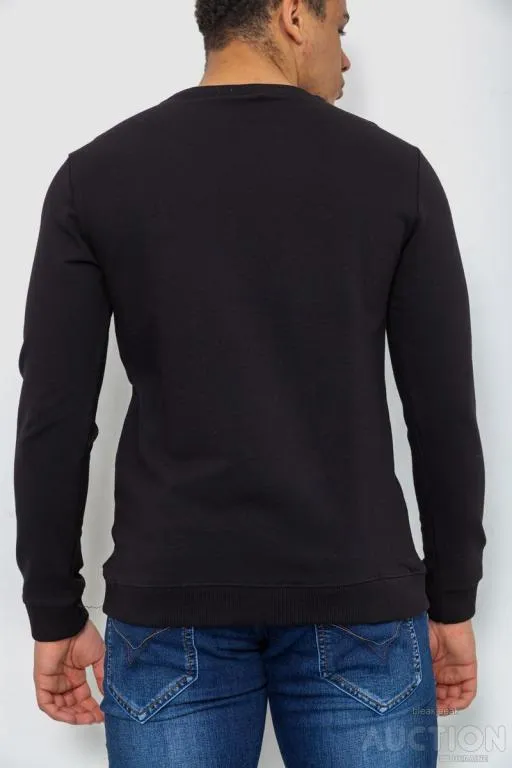 Батник мужской двунитка, цвет черный, 244RW016 Продаж