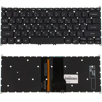 фото, Клавіатура для ноутбука ACER (AS: SF314-54) rus, black, без кадру, підсвічування клавіш