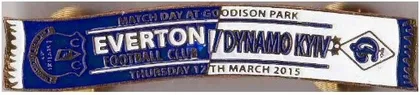 фото, Футбол. Значок, серия шарфы ФК Динамо Киев (значок № 90) Лига Европы 2014-15 Эвертон Англия - Динамо Киев