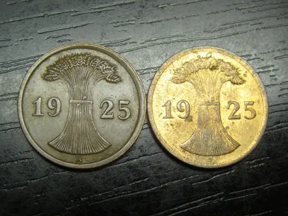 фото, 2 рейхспфеніга Німеччина 1925 (два різновиди)