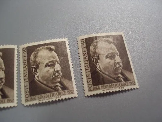 марки Италия 1966 стандарт личности Бенедетто Кроче историк люди лот 5 шт гаш и негаш №2686 З аукціону