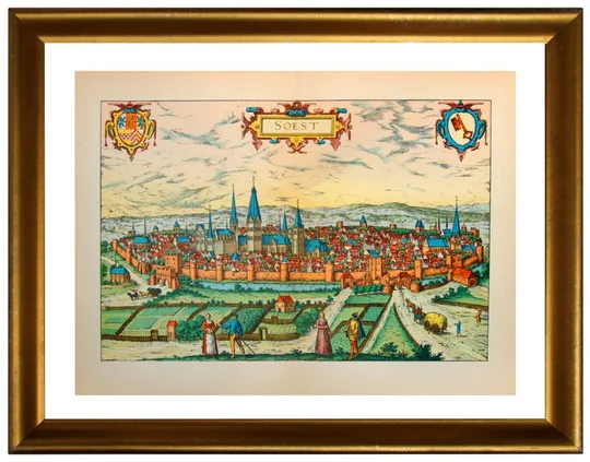 План карта міста Зост 1570 р. копія 1938 р. Лейпциг Fv8.9 Де купити