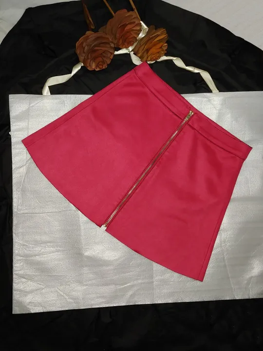 Купити Плотная тёплая подростковая Юбка на замке цвет фуксия размер 38