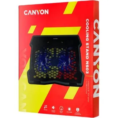 Подставка для ноутбука Canyon NS03, 10-15.6 laptop, dual-fan with 2x2.0 USB hub (CNE-HNS03) Продаж