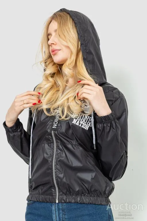 Ветровка женская, цвет черный, 177R007-10 Де купити