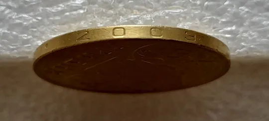 (5392) 1 гривня 2003 "тіні", напливи металу на елементах зображення реверса (1 гривна 2003 брак) Недорого