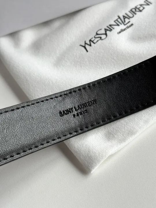 Ремінець жіночий Yves Saint Laurent Cassandre Belt With Square Buckle Black/Silver ( 66120) Де купити