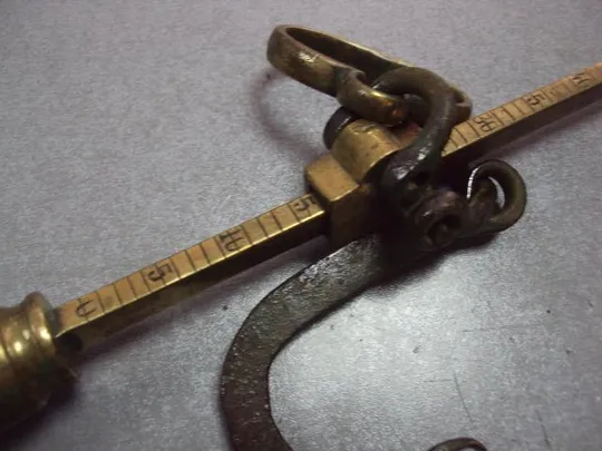 Весы безмен коромысло клеймо ТВК 1916 царизм латунь бронза длина 38,5 см (№40) №11564 Характеристики