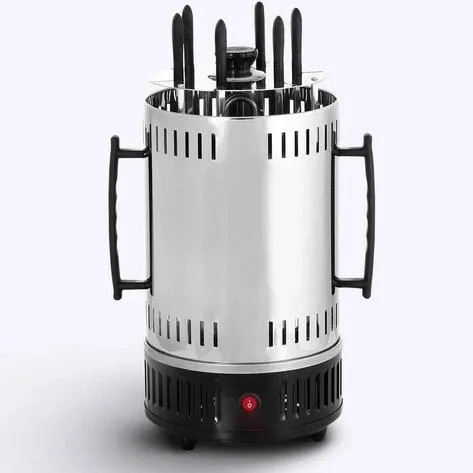 Купити Шашлычница электрическая Domotec MS-7781 на 6 шампуров 1000Вт вертикальная с нержавеющей стали