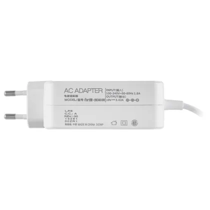 фото, Блок живлення для ноутбука XIAOMI 19V, 3.42A, 65W, 4.0*1.7мм, прямой разъём, квадратний, white (без кабеля!)