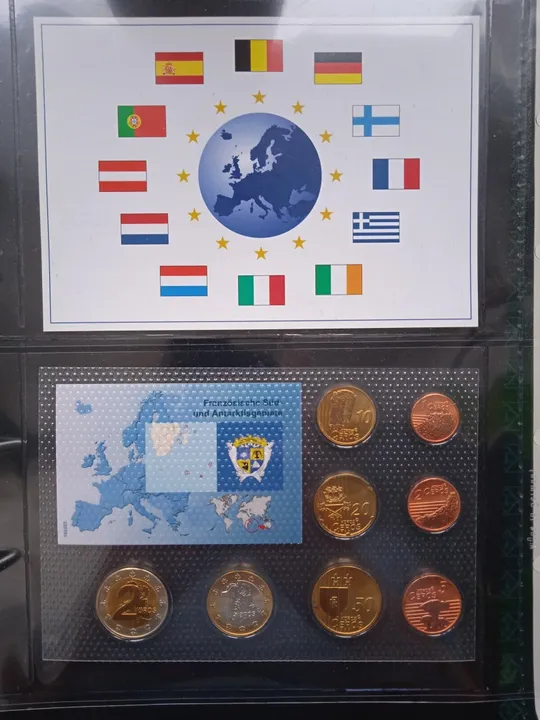 Французькі південні і Антарктичні території. Набір монет Євромонет(Європроба) Продаж