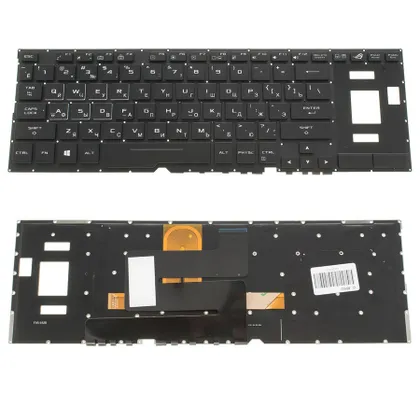 фото, Клавіатура для ноутбука ASUS (GX501 series) rus, black, без фрейма, підсвічування клавіш (RGB)
