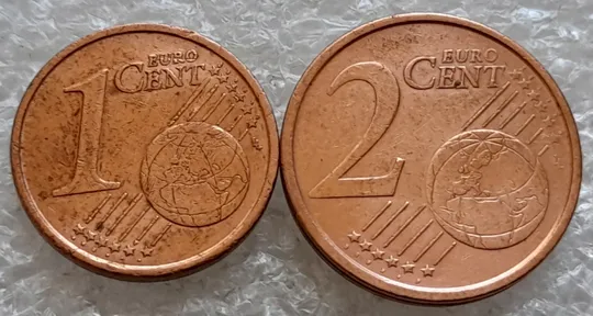 (1757) 1 євроцент 2002 та 2 євроценти 2002 Італія - 2 монети одним лотом (1 евроцент 2002, 2 евроцента 2002 Италия) Продаж